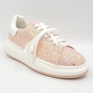 Aqua College Women Low Top Sneakers Darcy Size US 7M Blush Pink Glitter